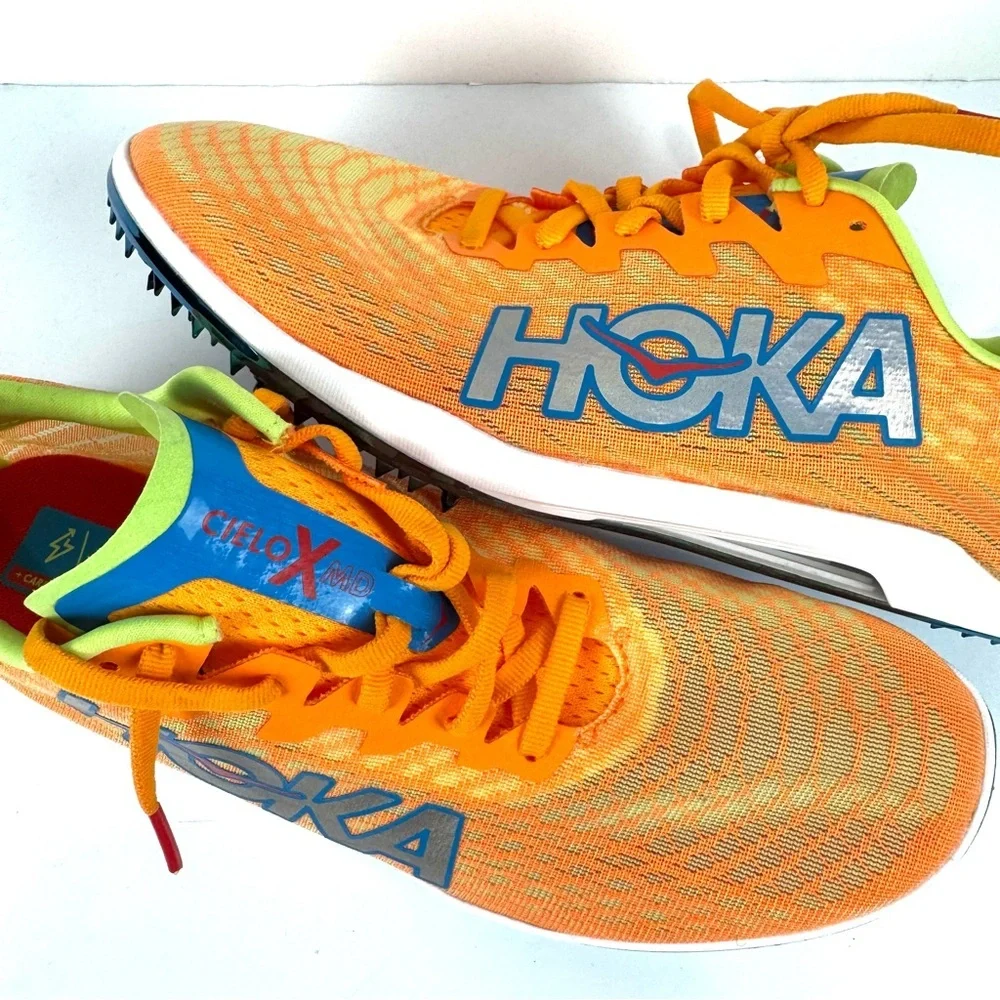 Hoka One One Cielo X 2 LD Racing Shoes Solar Flare/Lettuce US Mens 9 Womens 10.5